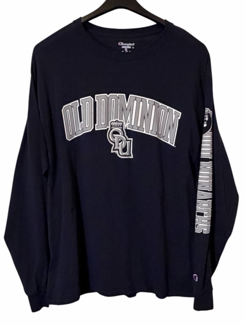 Champion Old Dominion Long Sleeve Graphic Tee Blue & White Mens Size XL
